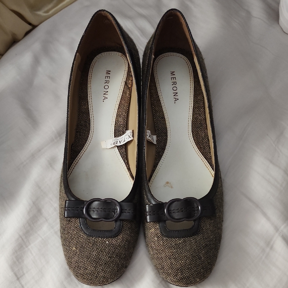 Merona Brown Tweed Pumps with Dark Brown Trim